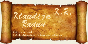 Klaudija Radun vizit kartica